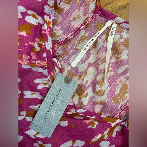 Anthropologie Pink Magenta Mini Floral Tank Dress Sundress Cocktail Halter Light - Picture 6 of 8